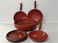 Wooden Red serving bowls