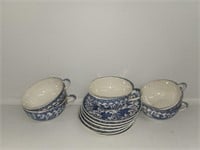 Blue and White Phoenix cups and saucers