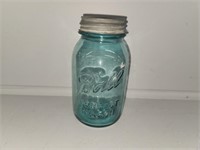 #13 BLUE BALL JAR & GREEN GLASS GLOBE