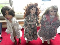 Three collectors dolls