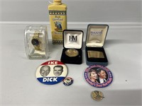 Ike and Dick Campaign button, Kennedy button