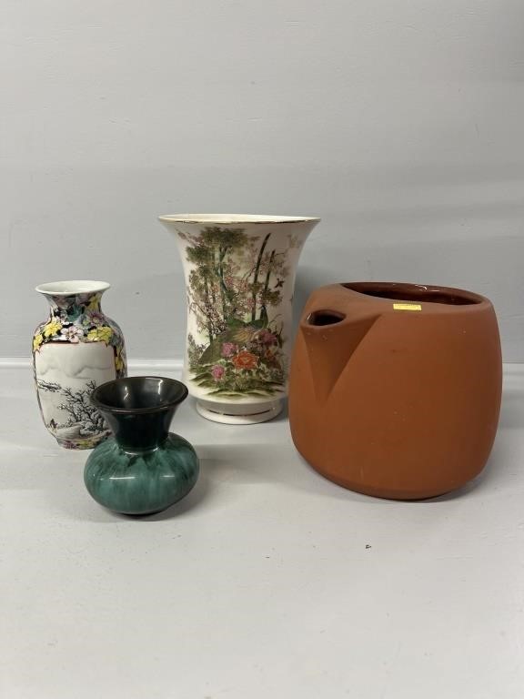 Hand crafted pottery pitcher, Chinese vases