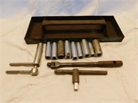 Tool tray with 1/2" drive deep sockets & 2 handles