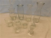 Vases, candle holders, & glasses.