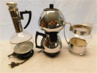 Vintage coffee makers, & pitcher.
