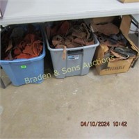 LARGE GROUP OF ASSTD SCRAP LEATHER