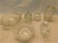 Various Glassware, bowls, and vase