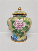 Chrysanthemum Chinese Cloisonne Ginger Jar Urn