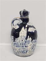 1960s Blue and White Whiskey Decanter with Music