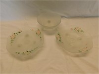 Frosted  glass footed serving bowls