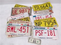 Lot of Wisconsin License Plates - Many Vintage