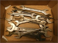 Lot full of open end wrenches.