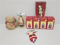 Handpainted Porcelain Snata Bells, Ornaments