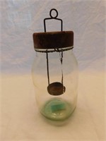 Vintage jar with tealight holder lid