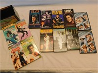 Elvis Presley 2 DVD's and 11 VHS tapes.