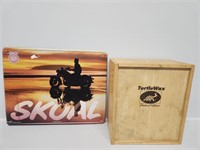 Skoal Metal Sign, Turtle Wax Wooden Box