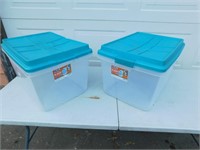 Two Hefty Hi-Rise storage containers, 72qt.