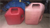Plastic Gas Cans (2) 5 and 6 gallon