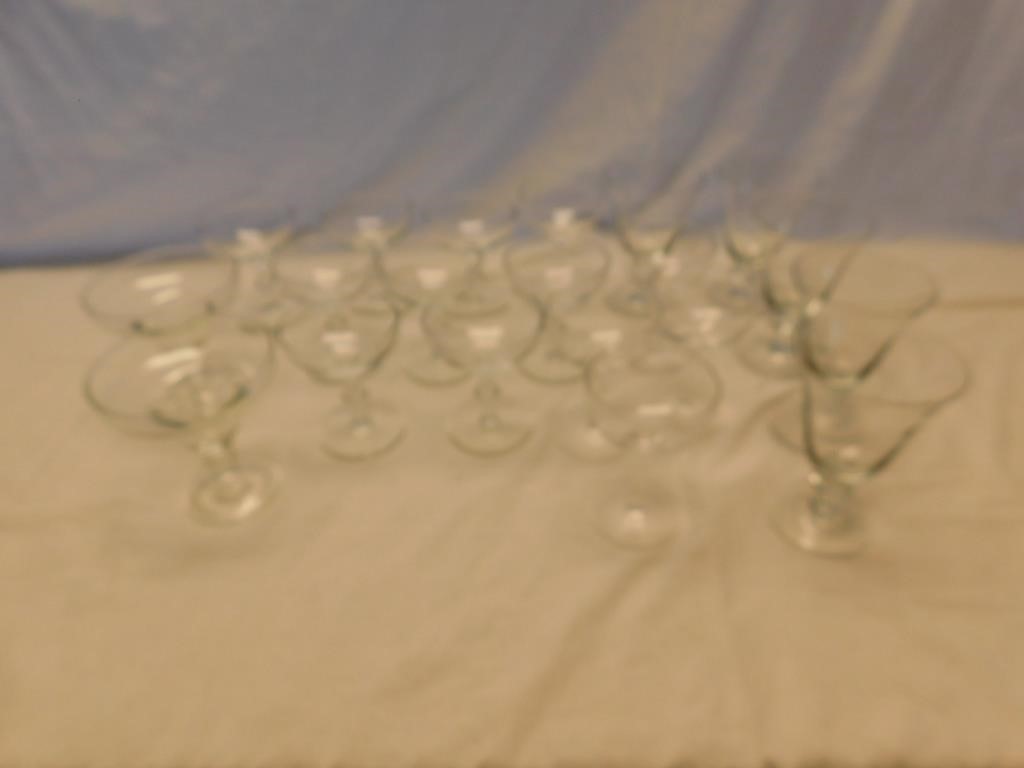 20 various stem glasses.