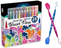 Dual tip brush pens 24 colours