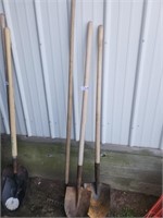 Shovels and metal rakes
