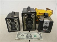 3 Vintage Kodak Cameras - Brownie Target Six-20