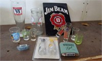 Jim Beam Sign, Shot Glasses & More