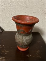 Clay pottery vase