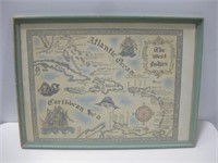 Framed West Indies Map Print See Info