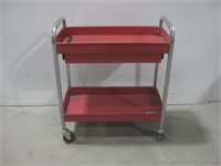 30"x 16.5"x 3' Red Metal Tool Cart Observed Wear