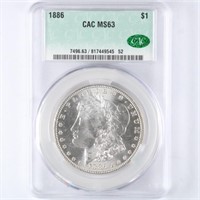 1886 Morgan Dollar CAC MS63