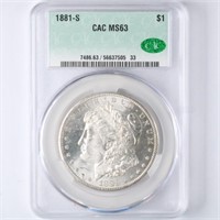1881-S Morgan Dollar CAC MS63