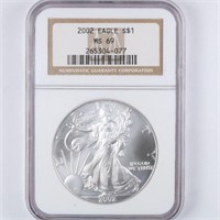 2002 Silver Eagle NGC MS69