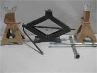 Car Jack Two Car Stands & Cross Bar See Info