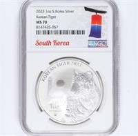 2023 Silver 1oz Korean Tiger NGC MS70