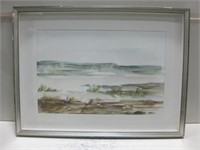 31.5"x 23.5" Framed Beach Water Color See Info