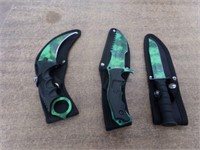 3 Green Knives