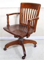 Antique Mahogany Rolling Desk Chair