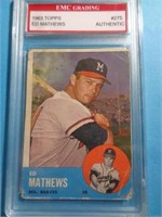 GRADED CARD - 1963 ED MATTHEWS