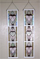 (2) Stained Glass Hanging Windows