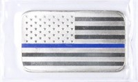 Silver 1oz - Thin Blue Line Bar