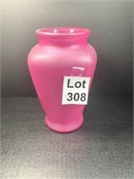 Pink Frosted Vase