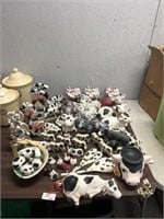 Large Lot of Misc. COW Decor, Ceramic & Wooden Pc