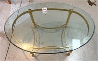 Glass Top Coffee Table with Gold Legs