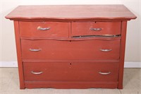 Antique Red-Painted Dresser