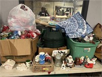 HUGE Table Top lot of Assorted Christmas Items