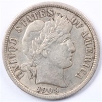 1909 Barber Dime - AU