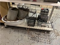 Large Lot of Baskets, Metal Planters, & More