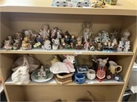 Huge 2 Shelf Lot of Ceramic Figurines