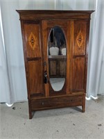 (1) Vintage Wardrobe with Oval Mirror